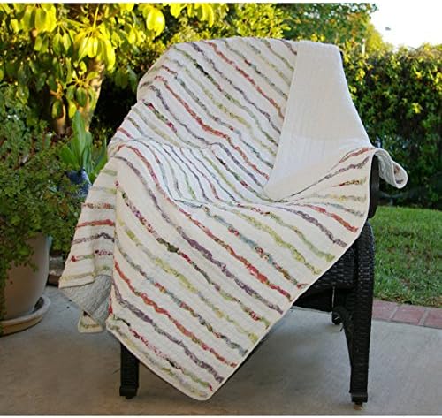 Greenland Home Fashions Bella Ruffle Quilted Cotton Throw, 60"L x 50"W