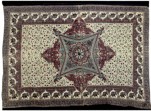 Red, Blue & Cream Diamond Elephant Floral Indian Tapestry - Wall Hanging for Hippies Red, Blue & Cream Diamond Elephant Floral Indian Tapestry - Wall Hanging for Hippies