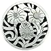 Sterling Silver 1 3/8 (41 mm) Contemporary Design Flower Brooch Pin / Pendant