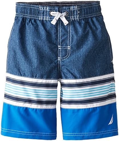 Nautica Big Boys' Stripe Swim Trunk, Brilliant, Medium