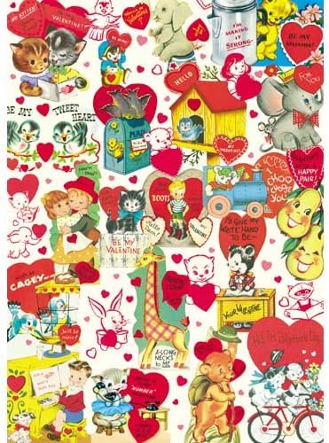 Cavallini Vintage Valentine Collage Wrap - Children, One