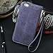 CORNMI i5 Case Premium Vintage Flip Wallet Leather Magnetic Closure Foldable Kickstand Cover Skin for i5 / 5S / SE with Card Slots, Cash Compartment and Wrist Strap - Purple