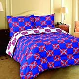 Twin Size Reversible White / Blue Rebel Flag Print Comforter Only