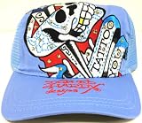 Ed Hardy Powder Blue Rhinestone Cap - Skull Tattoo You Design