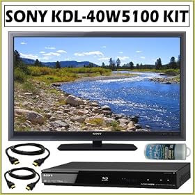 Sony BRAVIA® W-Series KDL-40W5100 40-Inch 1080p 120Hz LCD HDTV + Blu-Ray Accessory Kit
