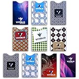 RFID Blocking Sleeves Set by VITBLO - 10 Credit Card & ID Protector Sleeves - Effective Protection Against Identification Theft & Credit Card Fraud - Colorful, Stylishly Designed Holders.Safety First!