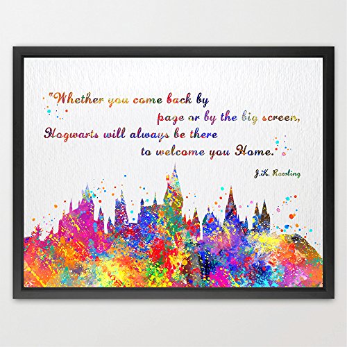 Dignovel Studios 8X10 Hogwarts Castle Quote Harry Potter Watercolor illustration Art Print Friendship Quotes Nursery Kids Art Print Wedding Birthday Gift N381
