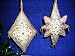 Gold Beaded Fabric Christmas Ornament Set
