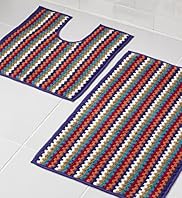 Crochet Stripe Bath Pedestal Mats