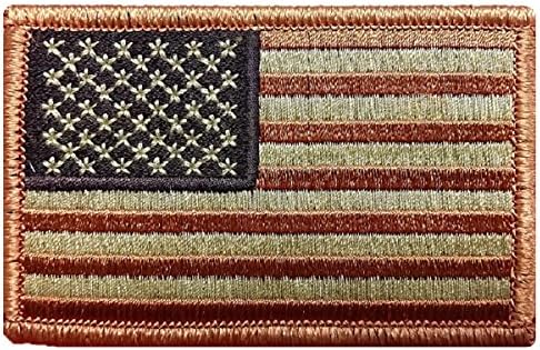 V5 Tactical USA flag patch velcro hook Subdued Desert Tan *Made In USA*