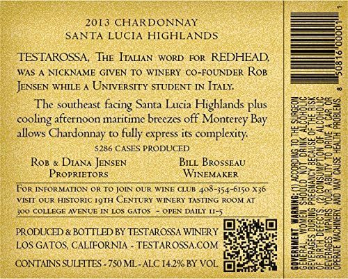 2013 Testarossa Santa Lucia Highlands Chardonnay