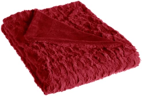 Dreamfountain Exquis Faux Fur Plush Throw, Diva Pink