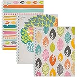 Mead Spiral Notebooks, 1 Subject, College Ruled, Assorted Botanical Boutique Designs, 3 Pack (73097)