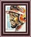 Los Angeles Angels Framed Vladimer Guerrero Los Angeles Angels of Anaheim Print By Michael Mellett 13 X 15 - Cherry