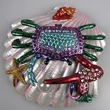 Crystal Jeweled Trinket Box - Crab Shell J523