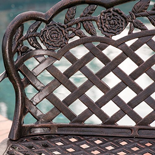Christopher Knight Home Lucia Outdoor Garden Bench Cast Aluminum