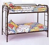 Black Metal Twin / Twin Size Bunk Bed W/ Ladder