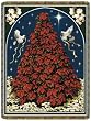 Christmas Poinsettia Tree Tapestry Throw Blanket