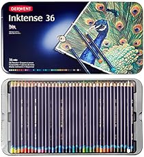Derwent Drawing Pencils, Inktense, 4mm Core, Metal Tin, Watercolor, 36 Per Pack (2301842)