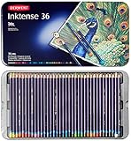 Derwent Drawing Pencils, Inktense, 4mm Core, Metal Tin, Watercolor, 36 Per Pack (2301842)