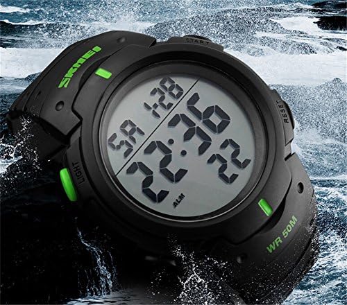 ONEON Sport Watch Men's Multifunction Waterproof Digital Watch Simple LCD Wrist Watch Green