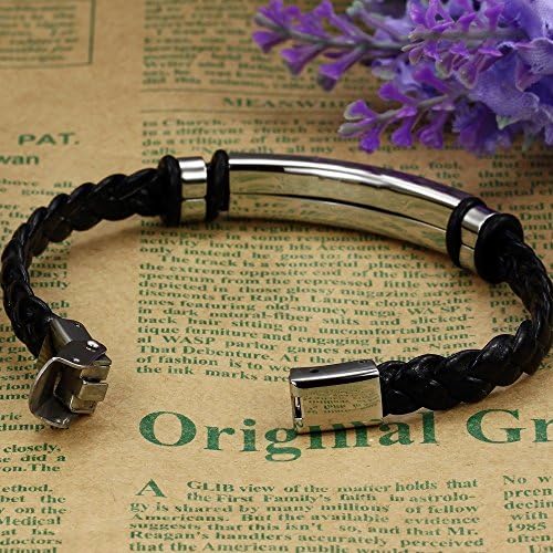Handmade Countryside Style Genuine Real Leather Braid Infinity Lock Bracelet, Young and Cool, Adjustable Size, Gift for Him for Her, Unisex