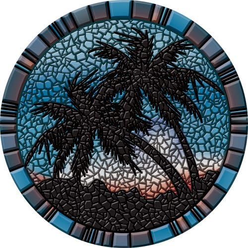 Palm Trees Poolsaic -Blue- 29 inches 67B00-00029