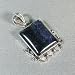Silver Plated Flourite Square Pendant - Ladies Necklace Charm with Mineral Stone (1 inch)