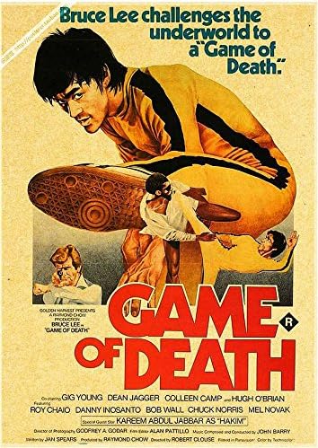 Colored Bruce Lee Movie Poster, High-quality Brown Paper, 12 By 16.5 Inch, "Game of Death"