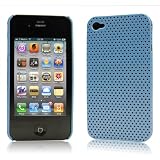 iPhone  4  ケース ハードプラスチック 　ライトブルー　液晶保護フィルム   USB充電ケーブル付　送料無料