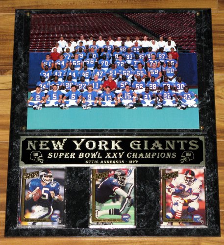 NEW YORK GIANTS SUPER BOWL XXV COLOR PHOTO DELUXE COLLECTOR PLAQUE