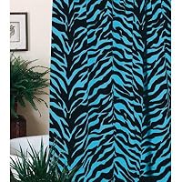 Zebra Shower Curtain Color: Blue