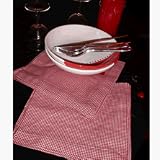 Linum - Arts De La Table - Serviette «Petite» Rouge/Blanc - 45 X 45 Cm