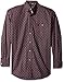 Wrangler Men's George Strait Wine One Pocket Long Sleeve Shirt