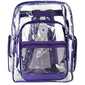  K-Cliffs Clear Transparent Backpack School Bag Purple New