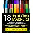 Chalk Markers - HUGE MEGA 18 Color Pack - 10 More Markers & Colors than Others - 6 mm - Artist Quality - 18 Vibrant Bold Colors