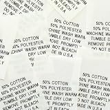 50% Polyester / 50% Cotton Machine Warm Care Tags #13 (Qty 100)