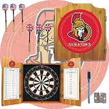 NHL Ottawa Senators Dart Cabinet includes Darts and Board (fls)