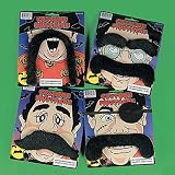 12 FAKE MOUSTACHES - ASSORTED SHAPES AND SIZES! COSTUME FUN MUSTACHE