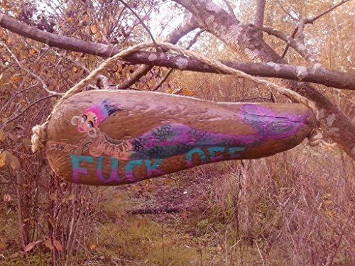 Punk tattoo mermaid 'F*** OFF" driftwood house sign