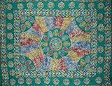Authentic Batik Tapestry-Coverlet-Bedspread-Twin