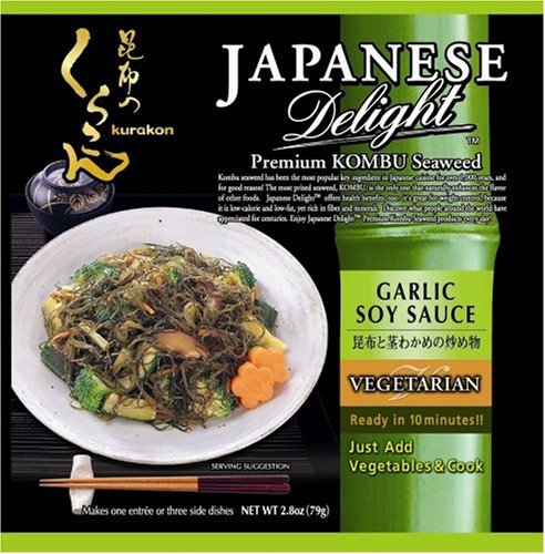 Japanese Delight Premium Kombu Seaweed, Garlic Soy Sauce, Vegetarian, 2.8-Ounce Pouches (Pack of 30)