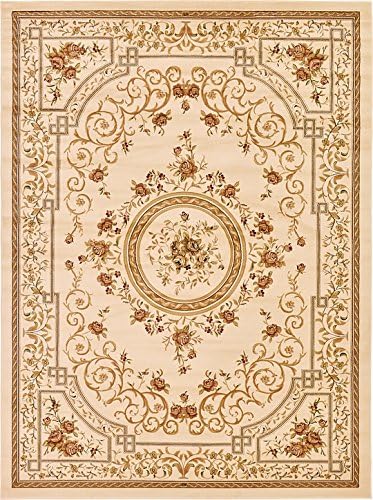 9' 10 x 13' 0 Classic Aubusson Ivory Rug