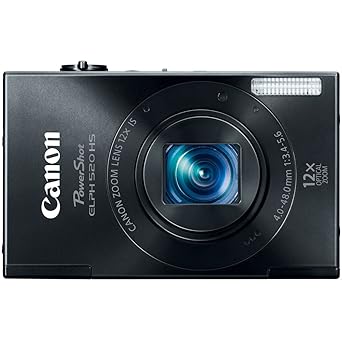 Canon PowerShot ELPH 520 HS 10.1 MP CMOS Digital Camera with 12x Optical Image Stabilized Zoom 28mm Wide-Angle Lens and 1080p Full HD Video Recording (Black)