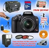 Canon Rebel XS w/18-55mm IS + 4GB +Case + TTL Flash Kit