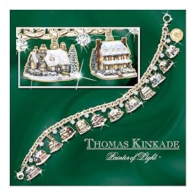 Thomas Kinkade Ultimate Village Christmas Charm Bracelet: Unique Christmas Jewelry Gift