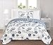 Great Bay Home 3 Piece Quilt Set with Shams. Soft All-Season Microfiber Bedspread Featuring Attractive Seascape Images. Machine Washable. The Catalina Collection Brand. (Twin, Navy)