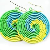 Small Yego Wave Earrings (Green, Yellow, Blue)