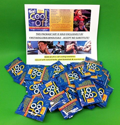 Cool Off Towelettes - New, 50 Count Pack of Citrus Ice