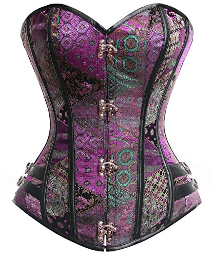 Lucea Women's Steel Boned Beauty Steampunk Body Shape Burlesque Overbust Corset